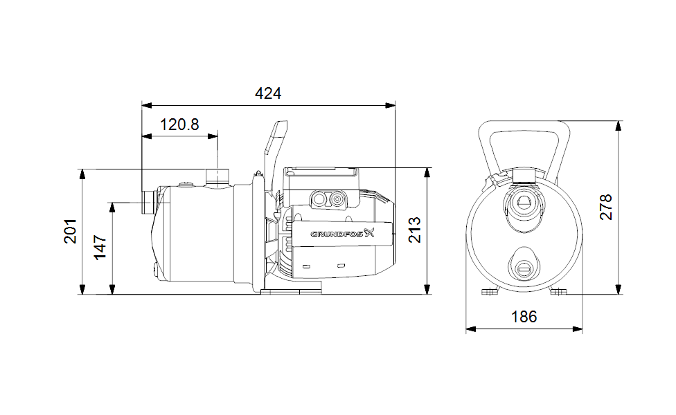 Насос Grundfos JP 5-48 1x230V 50Hz 1,5m SCHUKO HU оформить заказ с доставкой с ближайшего склада