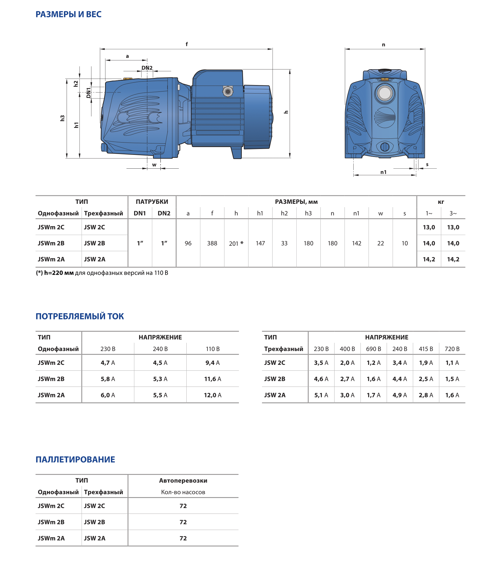 Насос Pedrollo JSWm 2 CX (JSWm 10 H..M) оформить заказ с доставкой с ближайшего склада