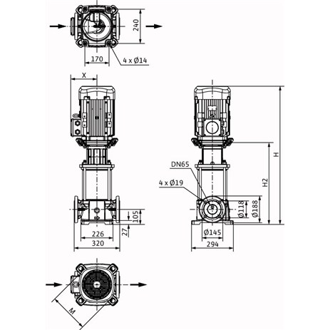 Насос Wilo HELIX FIRST V 3602/1-5/16/E/S/400-50 заказать со складов по всей России
