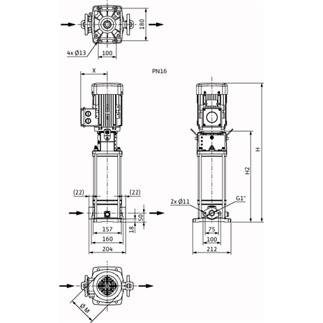 Насос Wilo HELIX V 204-1/16/E/KS/400-50 заказать со складов по всей России