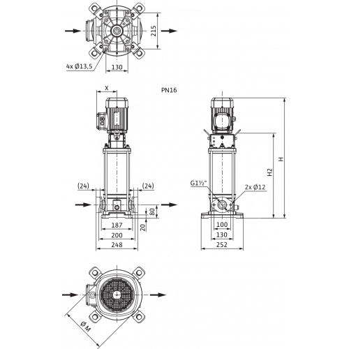 Насос Wilo HELIX V 1007-1/16/E/S/400-50 оформить заказ с доставкой с ближайшего склада