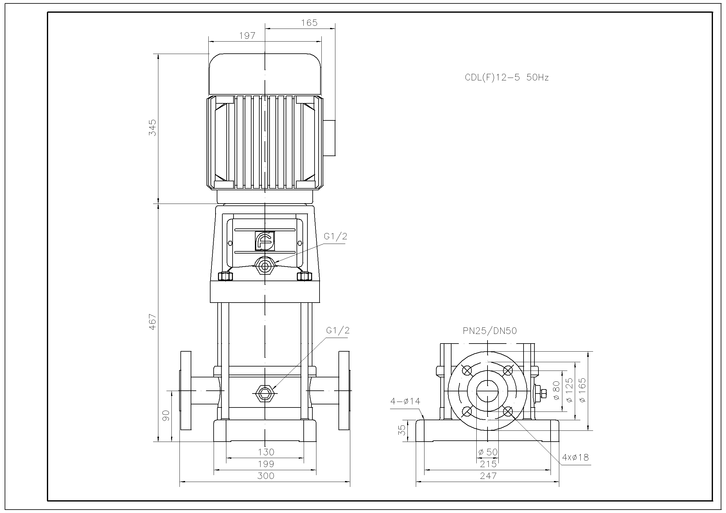 Насос CDL12-5, 3 кВт, станд. фланец, 3х220В/3х380В, 50 Гц, чугун, 70 С купить по цене "по запросу"