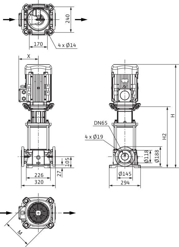 Насос Wilo HELIX FIRST V3605/2-5/16/E/KS/400-50 заказать со складов по всей России
