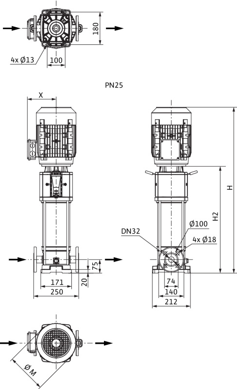 Насос Wilo HELIX V 615-1/25/E/KS/400-50 заказать со складов по всей России