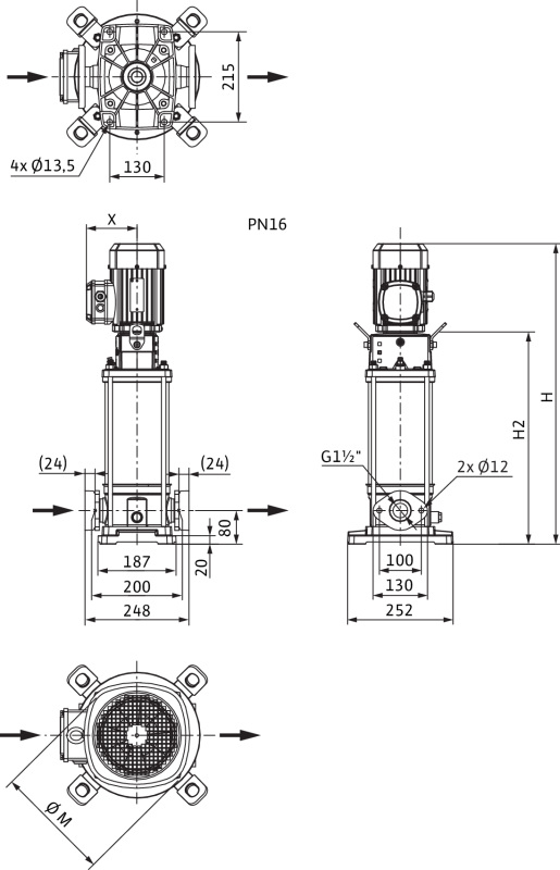Насос Wilo HELIX V 1011-1/16/E/S/400-50 заказать со складов по всей России