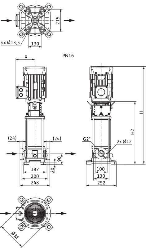 Насос Wilo HELIX V 1603-1/16/E/S/400-50 заказать со складов по всей России
