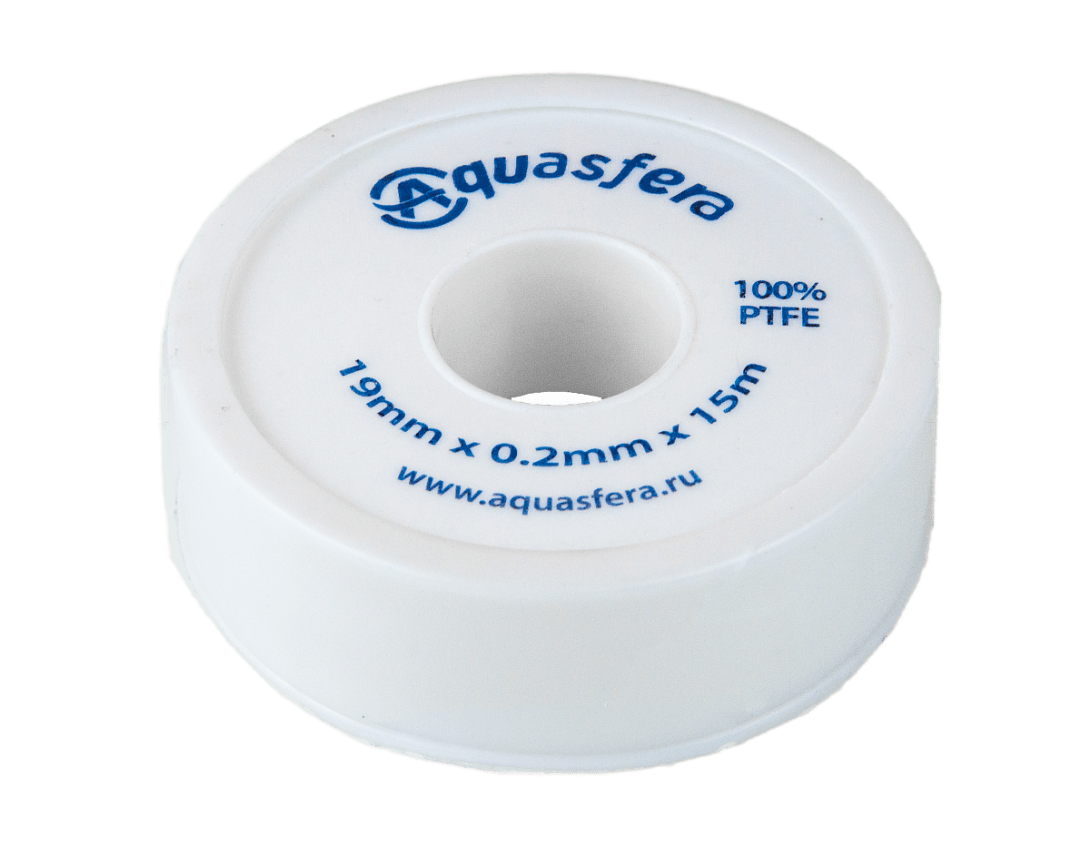 Лента ФУМ катушка 19ммх0,2ммх15м PTFE вода 6020 Aquasfera 6020-04