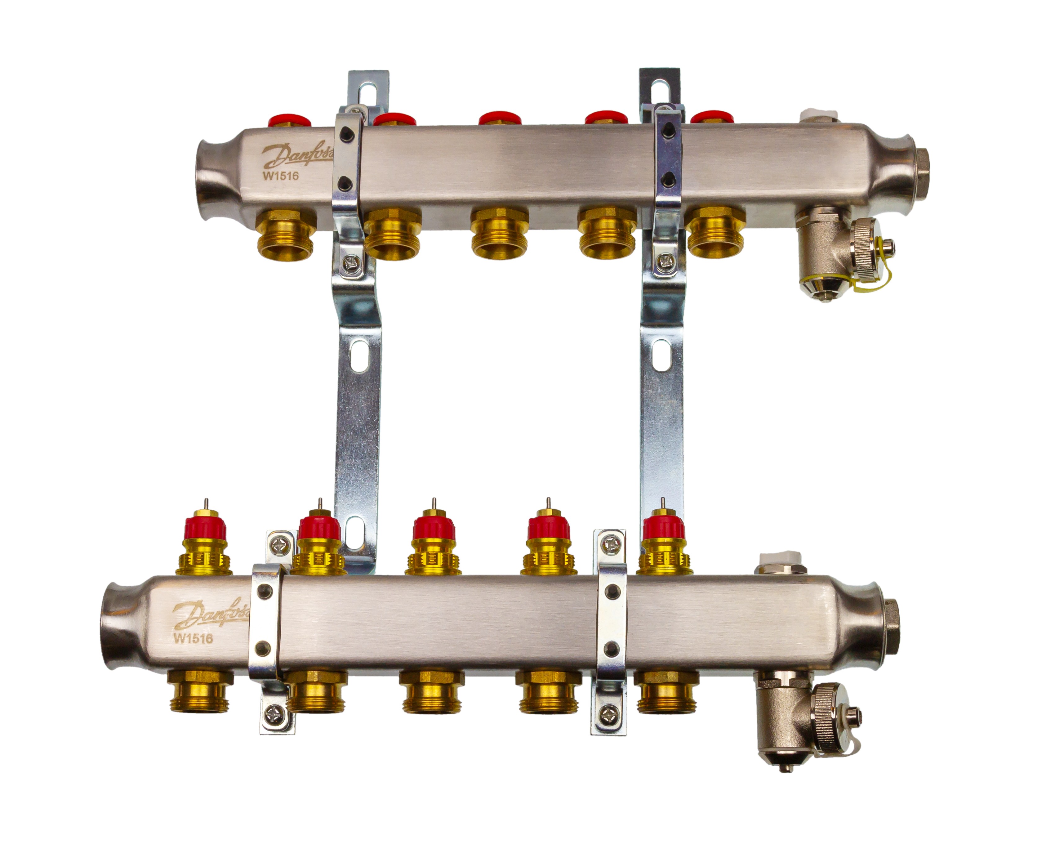 Комплект коллекторов Danfoss SSM-5 с кронштейнами для 5 контуров