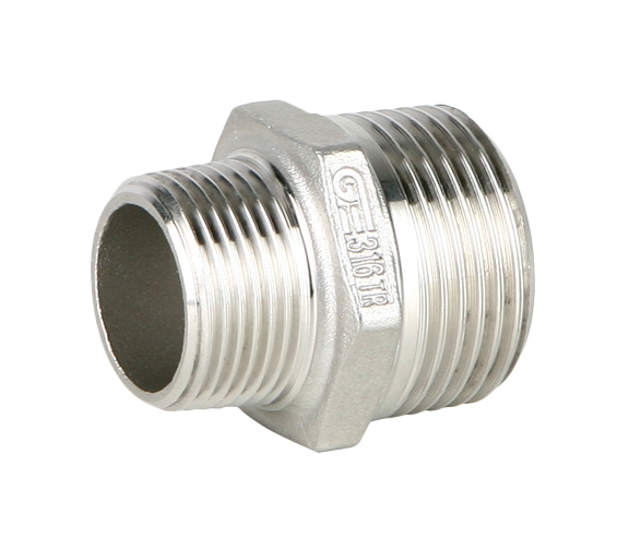 Ниппель переходной GENEBRE 0245 04 02, DN015 x DN008 (1/2” x 1/4"), PN20, корпус - AISI316 (CF8M), НР-НР