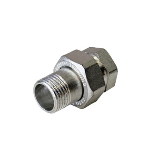 Сгон американка, прямой, НВ, 1 1/2" 1 1/2" TIN латунь, с плоским уплотнением ELSEN