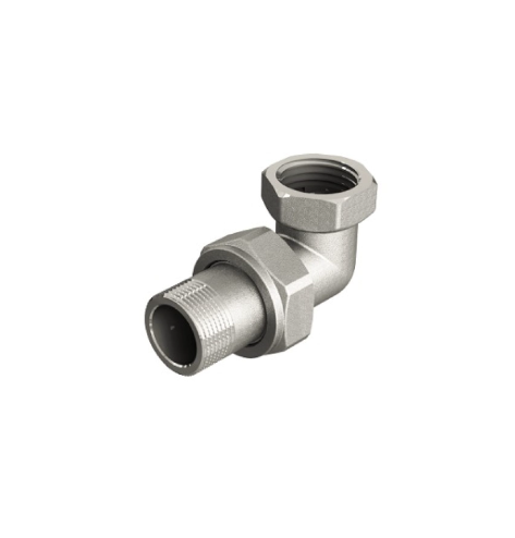 Сгон американка, угловой, НВ, 1/2", 1/2", TIN латунь, с конусным с O-ring кольцом ELSEN