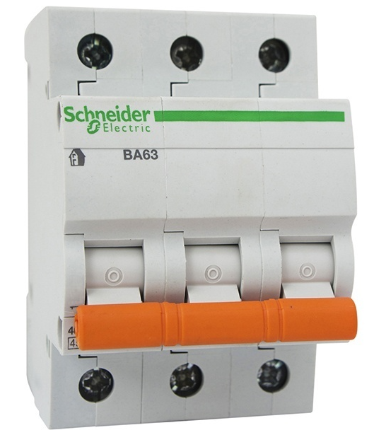 Автоматический выключатель Schneider Electric Домовой ВА63 3P 40А C 4.5кА
