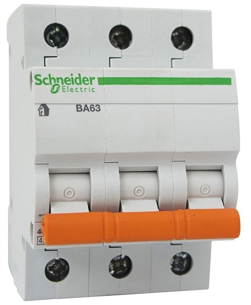 Автоматический выключатель Schneider Electric Домовой ВА63 3P 10А C 4.5кА