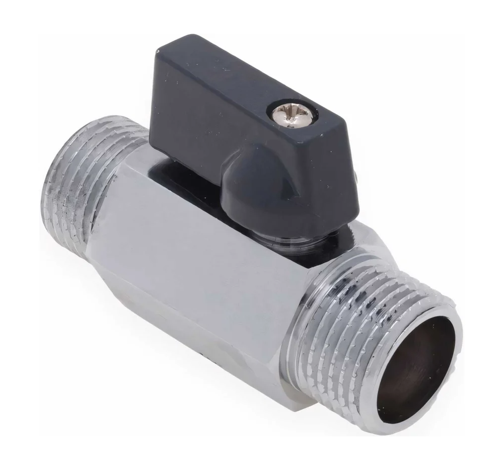 Кран шаровый AQUALINK MINI НН 1/2 хром (черная ручка)