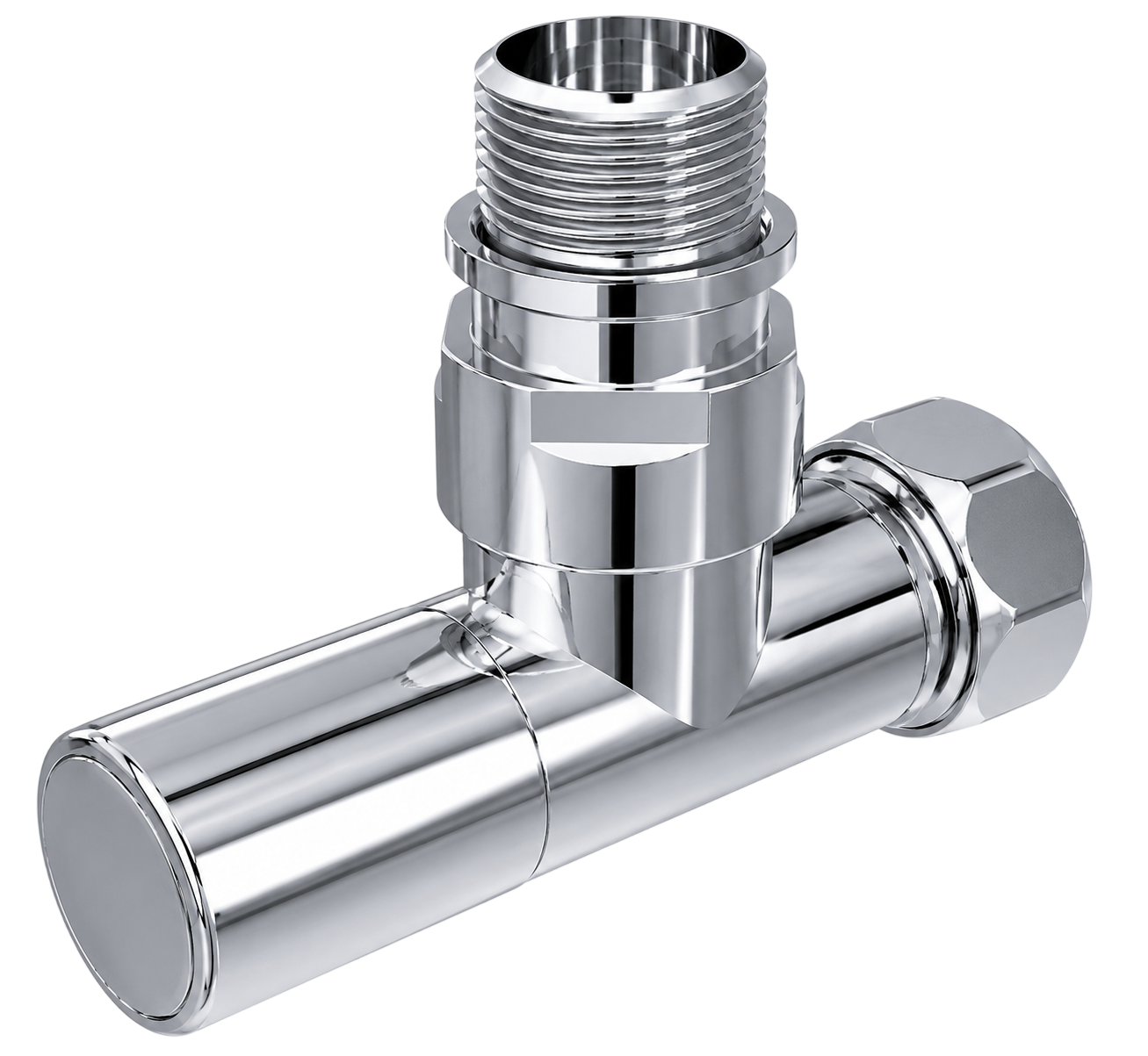 Вентиль угловой Royal Thermo с колпачком, гайкой и наружной резьбой 3/4" х 1/2" гайка - штуцер