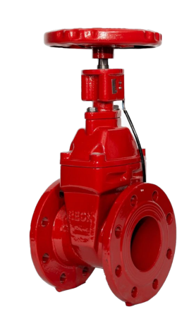 Задвижка REON чугунная с обрезиненным клином тип RSV62RED (КРАСНАЯ) с индикатором положения