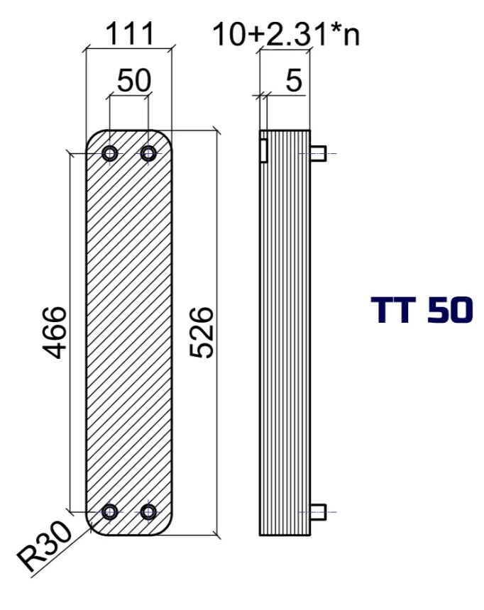 Пластинчатый теплообменник ТТ TT50S-50L-3.0 заказать со складов по всей России