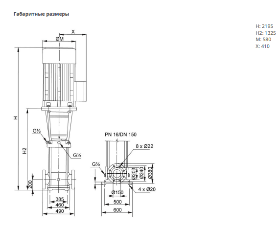Многоступенчатый насос Native MVL20003/C02/-3/16/E/3-400-50-2-S1 заказать со складов по всей России