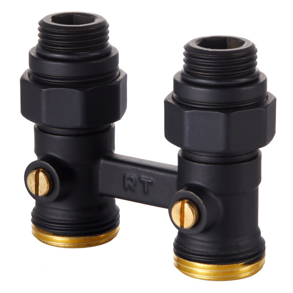 Узел нижнего подключения Royal Thermo прямой 1/2'х3/4' EK черный