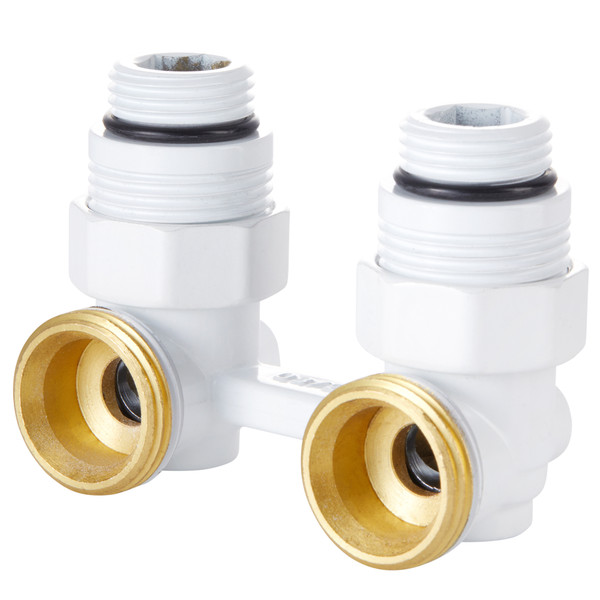 Узел нижнего подключения Royal Thermo угловой 1/2'х3/4' EK белый