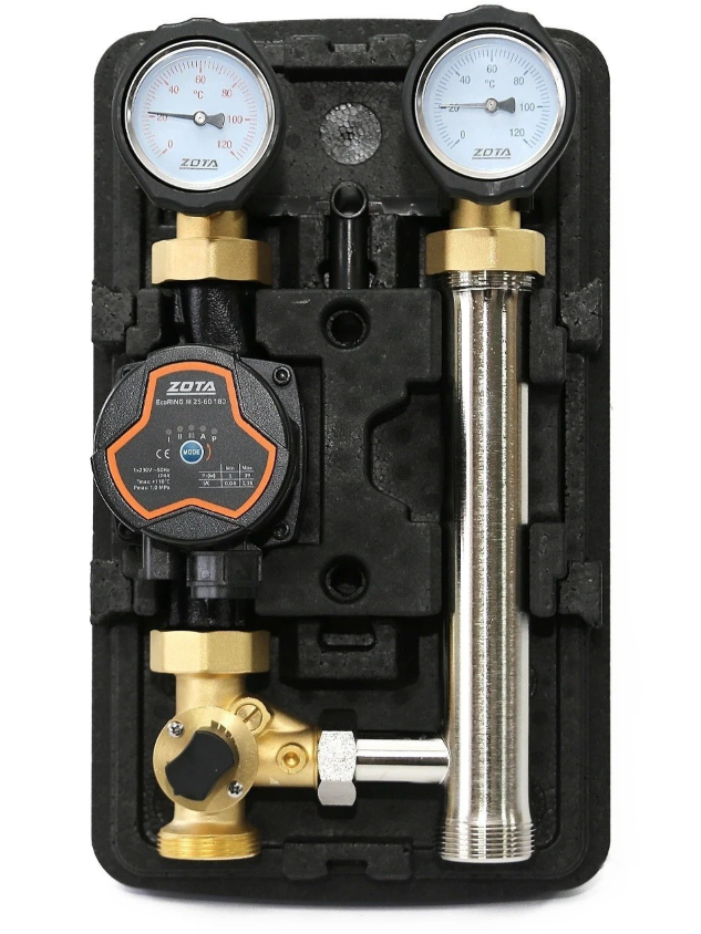 Комплект ZOTA ГБМ с 3х ходовым смесителем с насосом EcoRING III 25-60 180