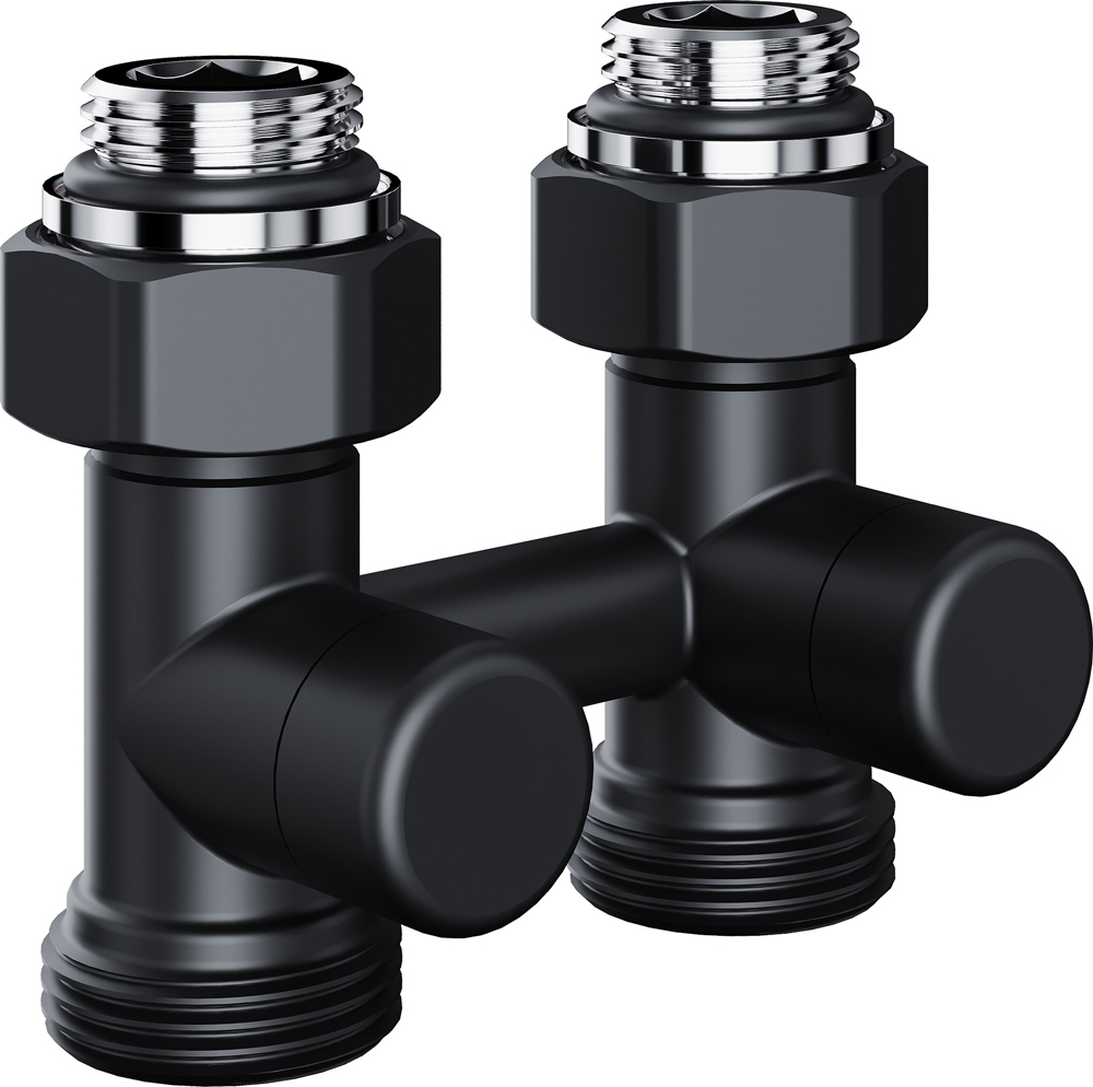Узел нижнего подключения Royal Thermo Design прямой 1/2'х3/4' EK черный