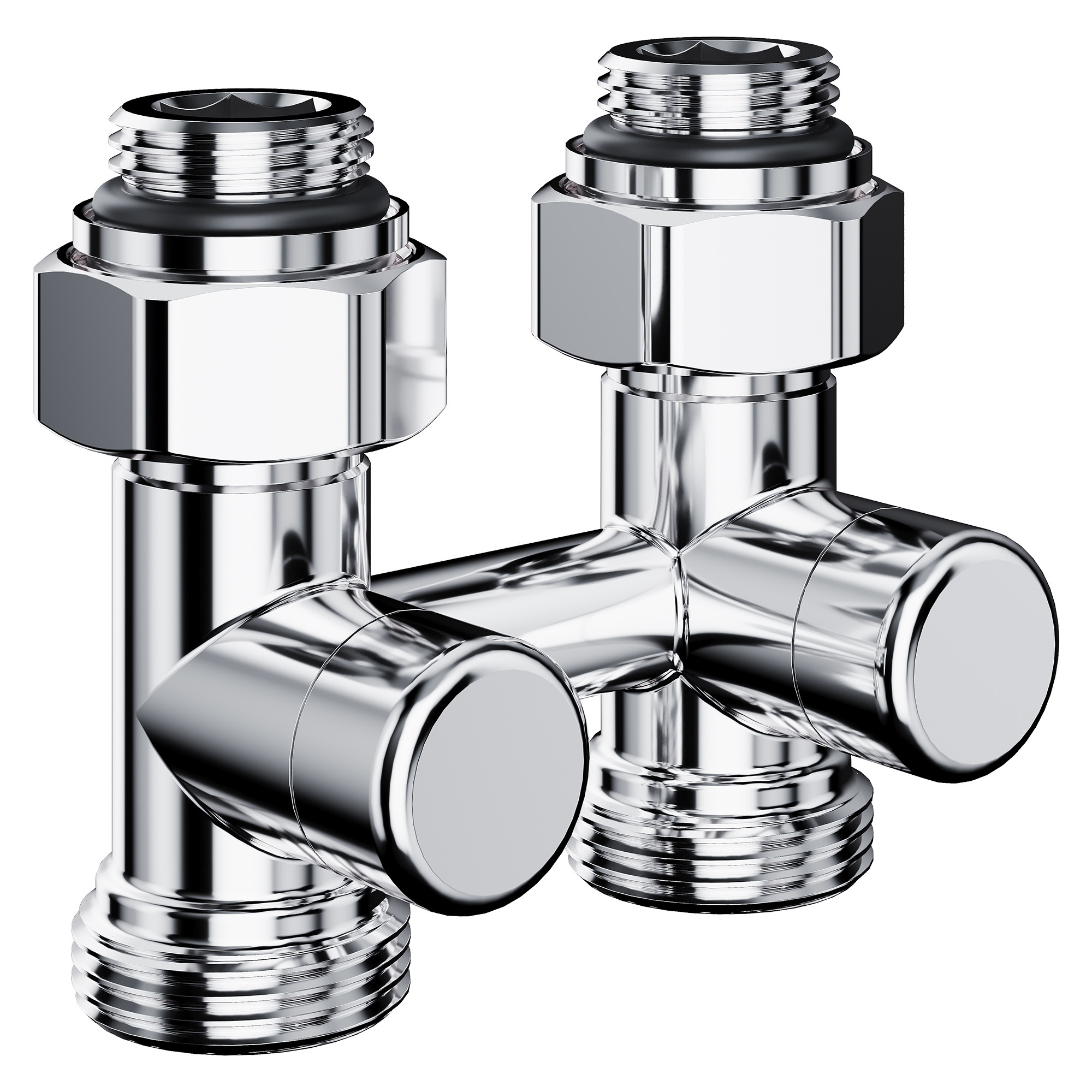 Узел нижнего подключения Royal Thermo Design прямой 1/2'х3/4'EK хром