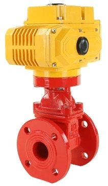 Задвижка клиновая 30ч939р (аналог МЗВ) DN.ru GVWN1414E-2W-F Ду50 Ру16 фланцевая, клин - обрезиненный, шпиндель - невыдвижной, корпус - чугун GGG-50, уплотнение - EPDM, цвет - красный, с электроприводом DN.ru MT-N-010EM-O1-380VAC-У1 380В