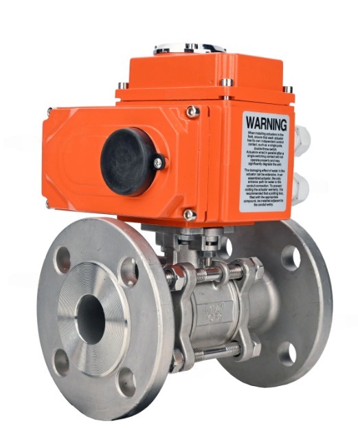 Кран шаровой DN.ru BV3131P(3pc)-FP-F-ISO-H Ду100 Ру16 полнопроходной трехсоставной, фланцевый, нержавеющая сталь 304, уплотнение - PTFE, 22х22, F10, WDVF, с электроприводом четвертьоборотным DN.ru QT-N-020EM-O1-220VAC -У1 HARK