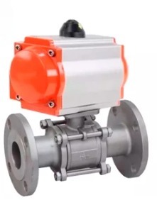 Кран шаровой DN.ru BV3131P(3pc)-FP-F-ISO-H Ду100 Ру16 фланцевый, полнопроходной, трехсоставной, корпус - нержавеющая сталь 304, уплотнение - PTFE, с пневмоприводом PA-DA-105 и магнитным переключателем ALS200D
