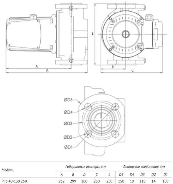 Циркуляционный насос Unipump PF3 40-130 250 3-х скоростной купить по цене 36255 руб.