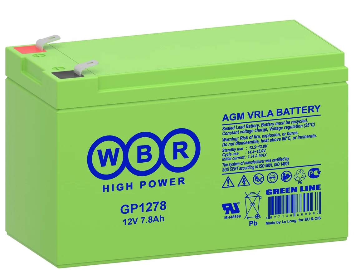 Аккумулятор для ИБП GP1278 WBR 12В, 7,2 Ач