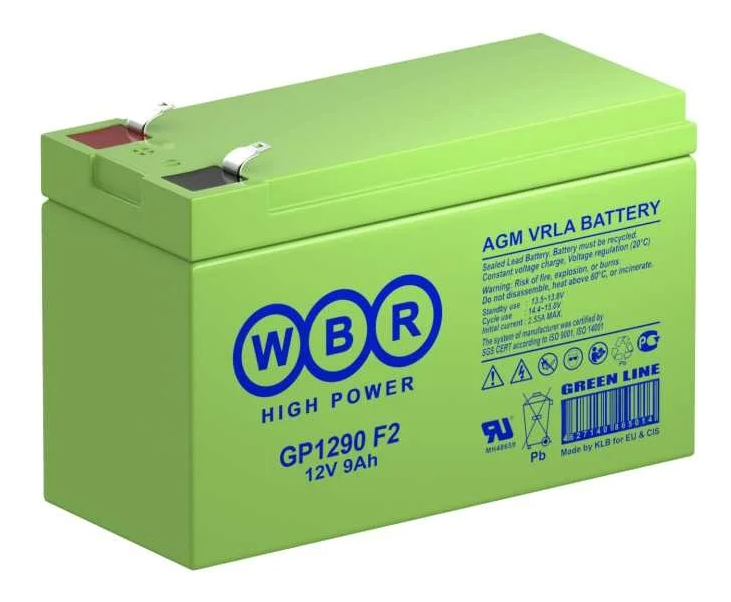 Аккумулятор для ИБП GP1290 F2 WBR 12В, 9 Ач
