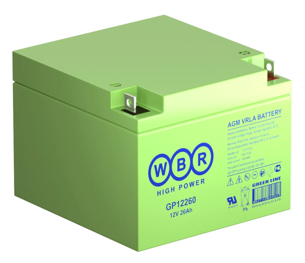 Аккумулятор для ИБП GP12260 WBR 12В, 26 Ач