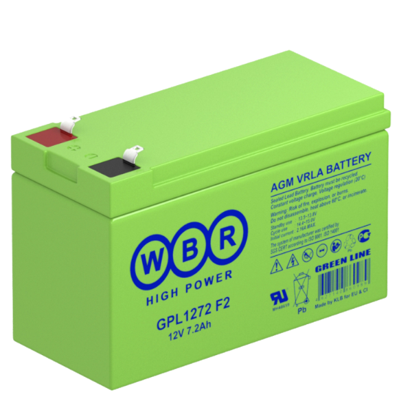 Аккумулятор для ИБП GPL1272 WBR12В, 7,2 Ач