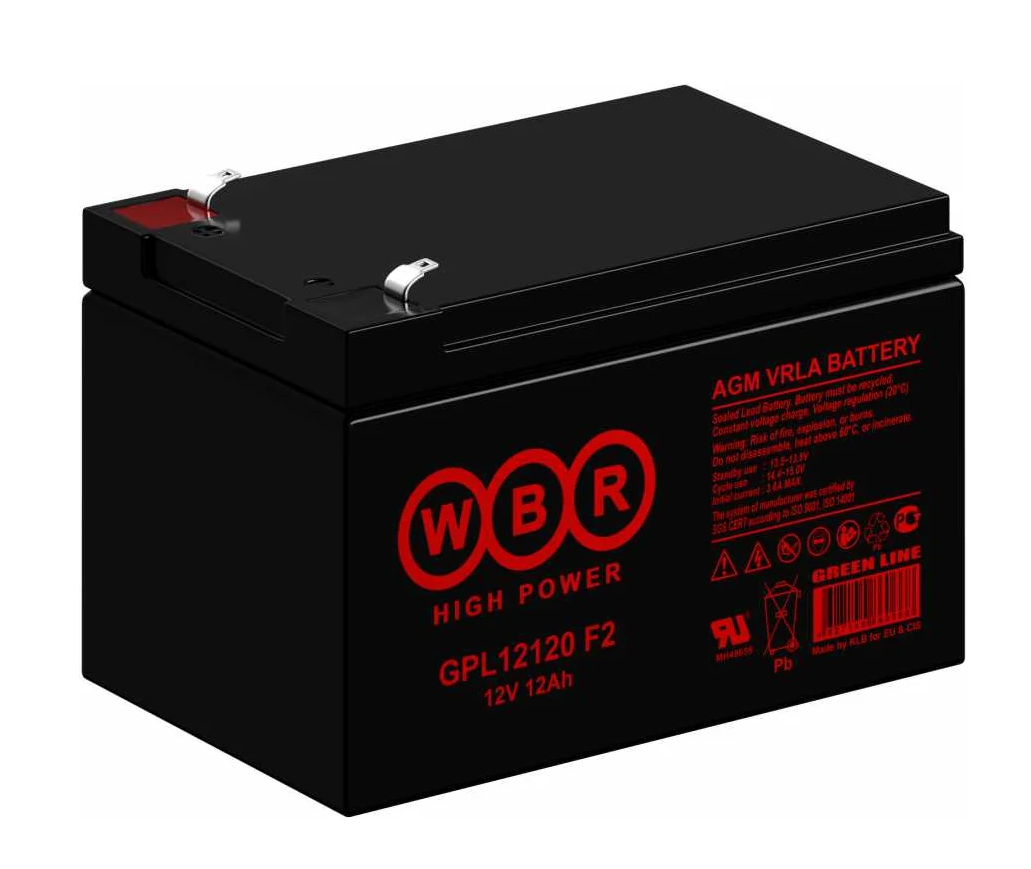 Аккумулятор для ИБП GPL12120 F2 WBR 12В, 12 Ач