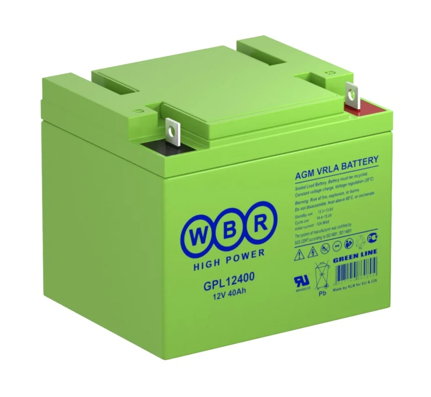 Аккумулятор для ИБП GPL12400 WBR 12В, 40 Ач