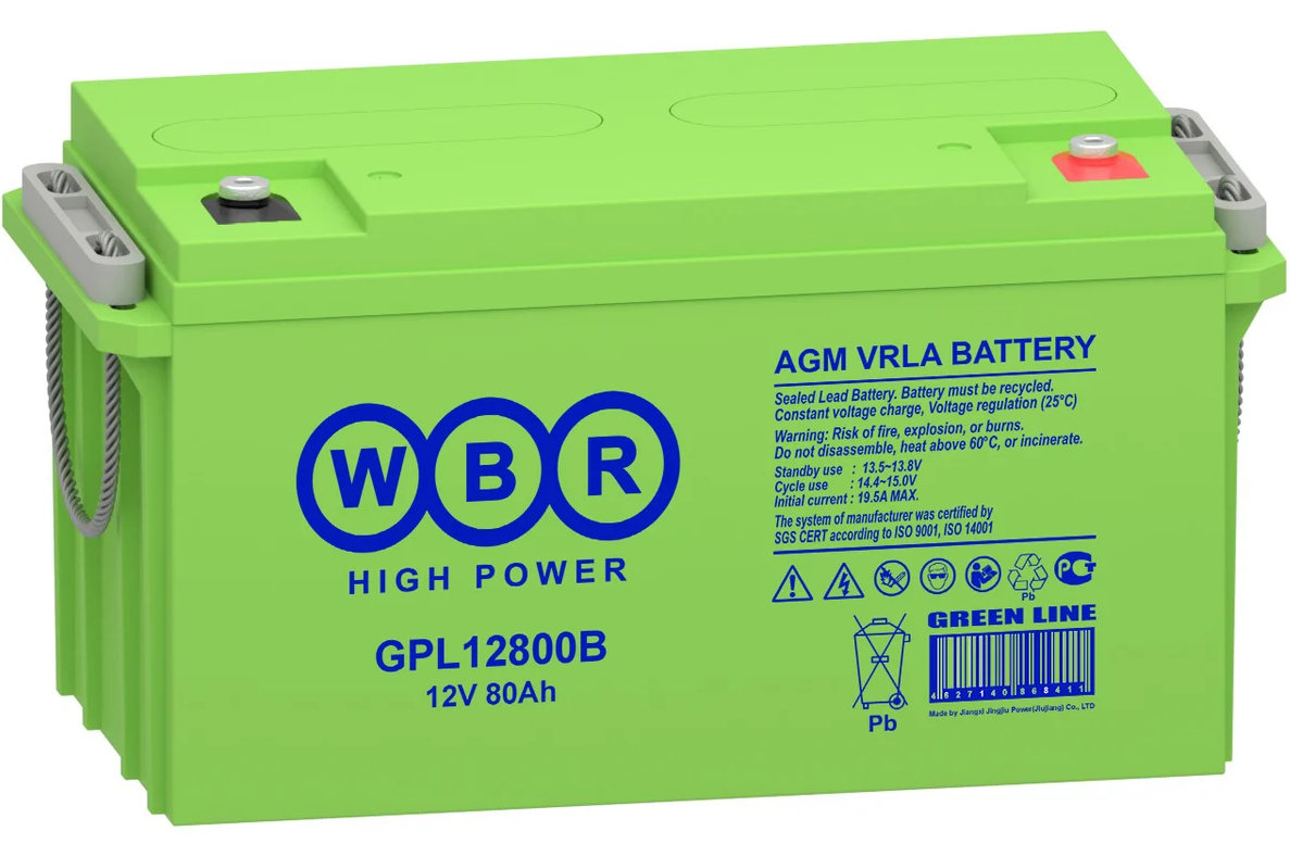 Аккумулятор для ИБП GPL12800B WBR 12В 80 Ач