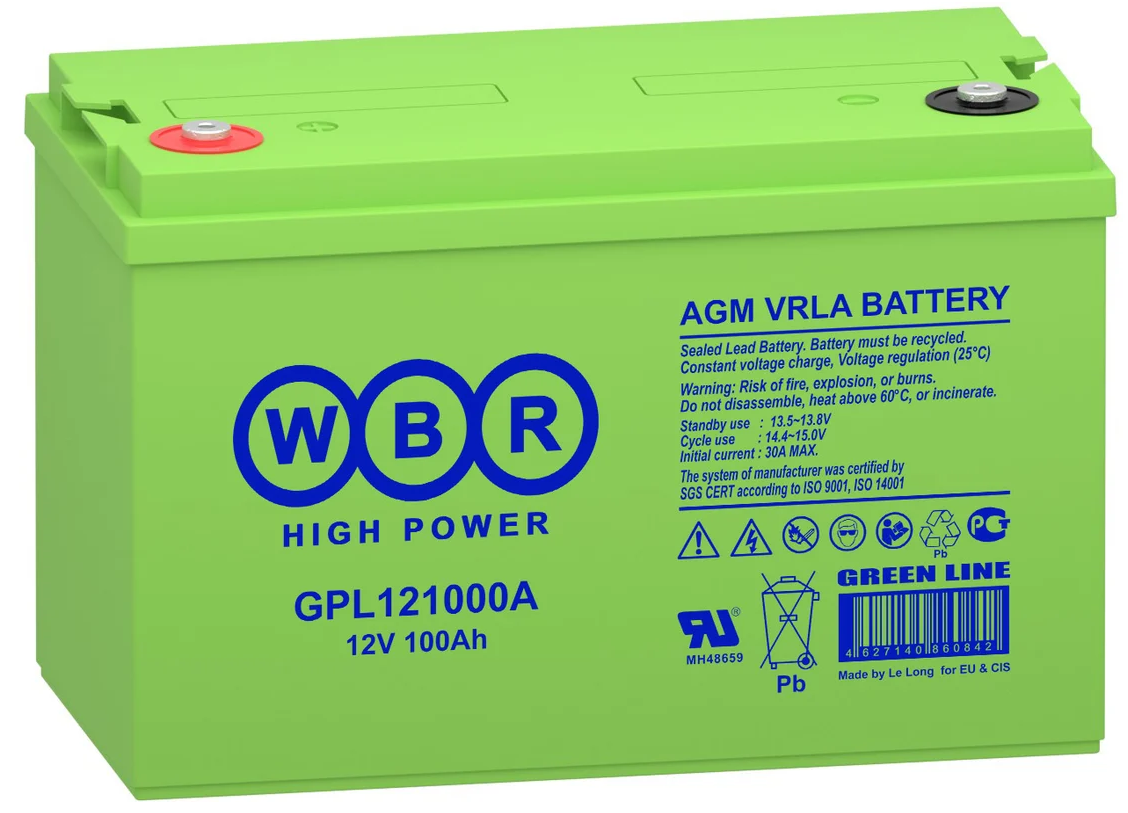 Аккумулятор для ИБП GPL121000A WBR 12В, 100Ач