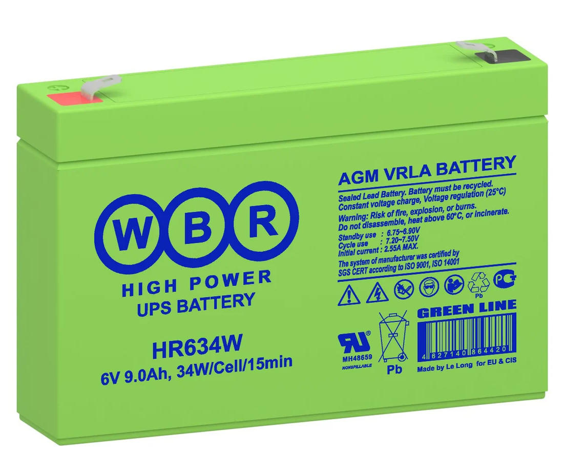 Аккумулятор для ИБП HR634W WBR 6В 9 Ач