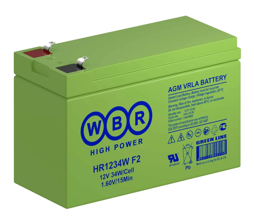Аккумулятор для ИБП HR1234WF2 WBR 12В 9 АЧ