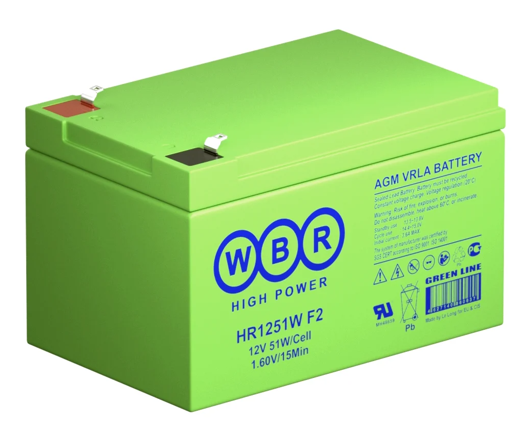 Аккумулятор для ИБП HR1251WF2 WBR 12В 12,9 Ач