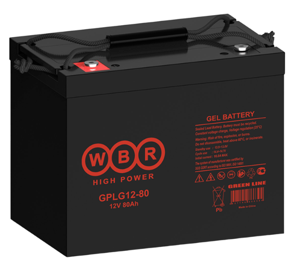 Аккумуляторная батарея гелевая GPLG12-80 WBR 12В 80 Ач