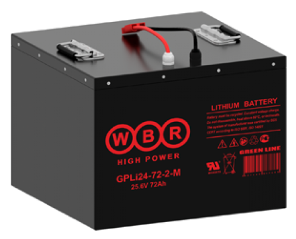 Аккумуляторная батарея литиевая (LiFePO4) GPLi24-72-2-M WBR 24 В 72 Ач