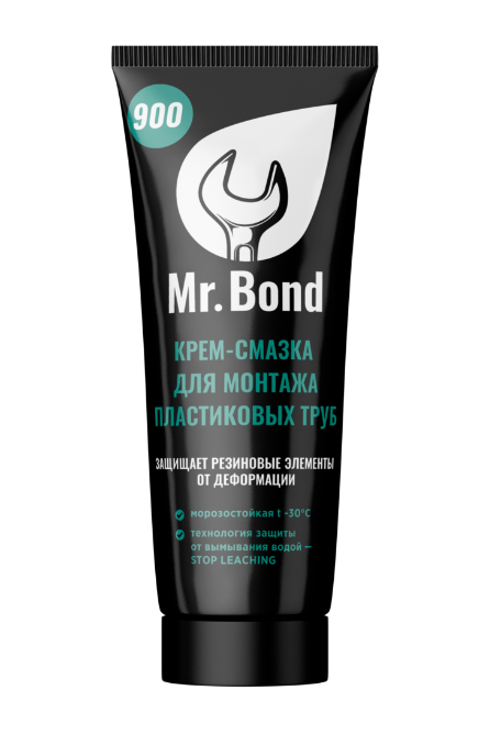 Крем-смазка Mr.Bond 900 для монтажа пластиковых труб ПВХ QuickSPACER 250 г