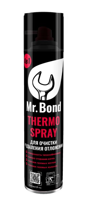 Реагент для очистки поверхностей теплообменников газовых котлов и атмосферных горелок 400 мл Mr.Bond THERMO SPRAY