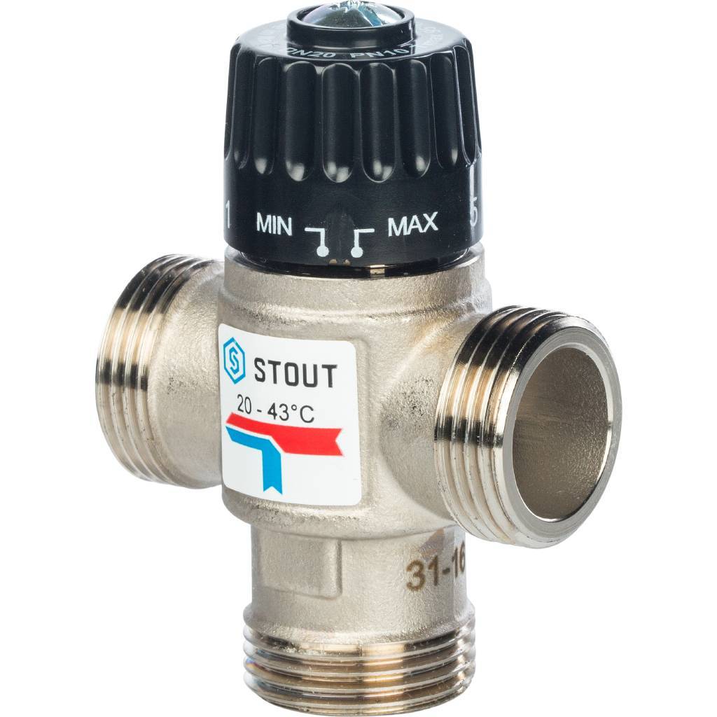 Термостатический смесительный клапан STOUT 1" НР