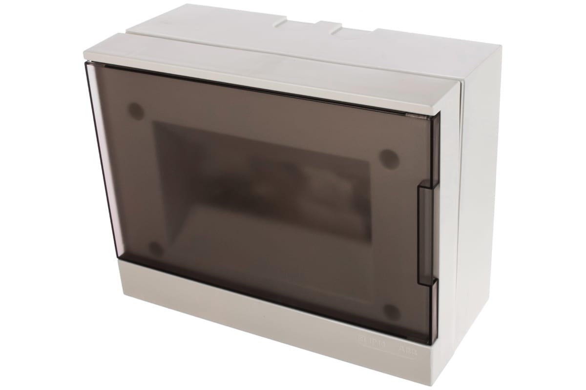 Бокс настенный ABB Basic E 8М сер. прозр. дверь (с клемм) 1SZR004002A2203