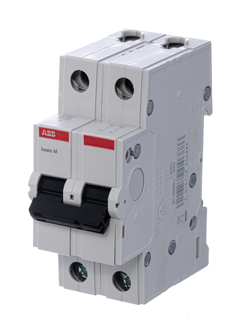 Выключатель автоматический модульный ABB 2п C 50А 4.5кА Basic M BMS412C50