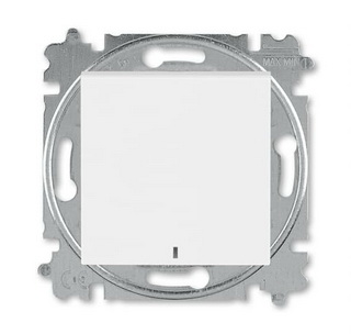 Выключатель 1-кл. СП Levit IP20 с подсветкой бел./ледяной ABB 2CHH590146A6001